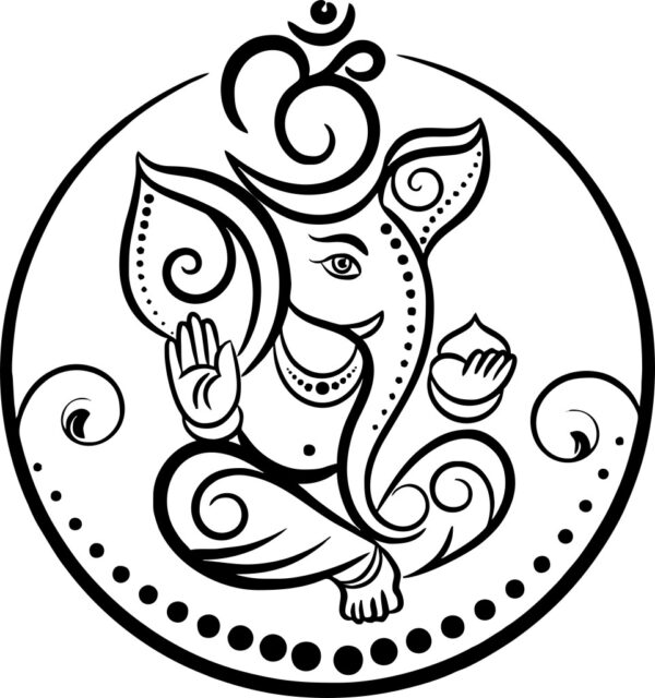 Black and White Ganesh ji